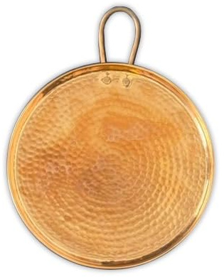 Celly Party 11 Inch Copper Comal para Tortillas, Handmade Round Griddle for Tortillas, Mexican Cooking Pan for Stovetops and Grills