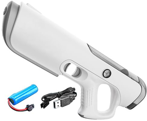 Electric water gun for Kids, 550ML Electric Water Gun Toy for Summer, Large Capacity 8-10 Meters, Remote, Water Gun Game, Outdoor Beach, Swimming Pool, Garden Camping (White)