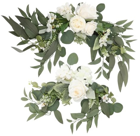 Holibanna Set Di Festoni Di Fiori Di Rosa Artificiali Cartello Di Benvenuto Festoni Di Fiori Per Arco Nuziale Decorazione Da Parete Per Porta D'ingresso Realizzato Alta Intensità