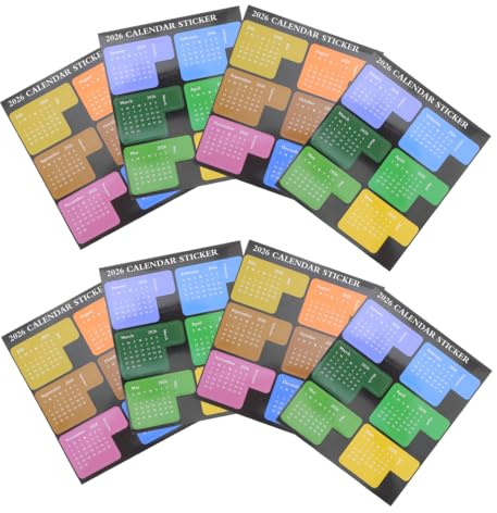 NUOBESTY 4 Sets Planners Monthly Tabs: 2026 Calendar Stickers - Self-Adhesive Notepad Index Tabs for Monthly Organization, Family Agenda Planning, DIY Projects