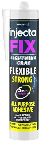 Injectafix Lightning Grab -Floor-Fix Pro- Premium Multi-Surface Flooring & Construction Adhesive & Sealant - Hybrid Polymer - Waterproof - Super Fast Grab, Strong, Flexible - Designed For Pro Use (1)