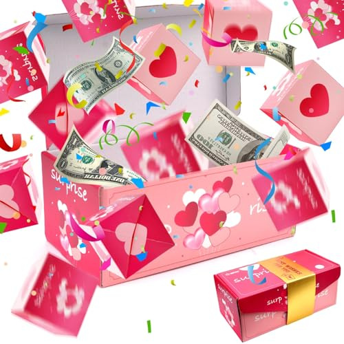 Vibbang Scatola Regalo Sorpresa, Creativa Scatola Esplosiva, DIY Scatola Regalo Compleanno, Mystery Sorprese con Scatola di Rimbalzo, Scatola Foto Ideale per Natale, San Valentino, Anniversari (A)
