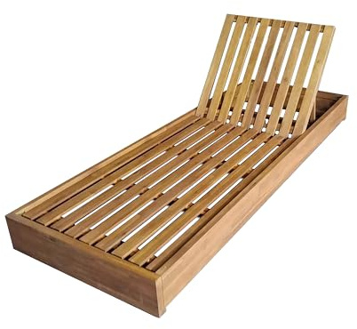Christopher Knight Home Bayard Acacia Wood Chaise Lounge Chair Outdoor, Adjustable Backrest Sun Lounger Recliner, Wooden Patio Sun Bathing Lounge Chair, Teak