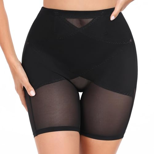 Tuopuda Short Gainant Femme Ventre Plat Culotte Gainante Amincissante Taille Haute Shorty Anti Frottement Cuisse Invisible, Noir, XL