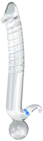 SHYUHYT Dildo in vetro trasparente SM, perline anali a doppia testa, dildo anale con punto G, giocattolo sessuale for donne, uomini e coppie(E)
