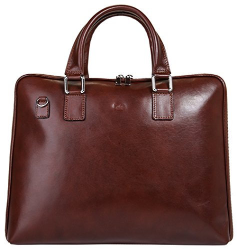 piké Businesstasche Echt Leder Damen | Made in Italy, Business Aktentasche, Handtasche aus Rindleder, Laptoptasche. Reißverschlussfächer | 016717