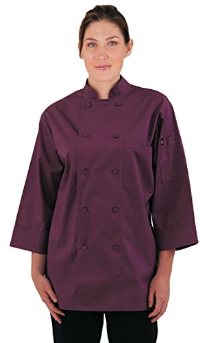 Colour by Chef Works A936-M 3/4 Sleeve Jacket, Medium, Merlot