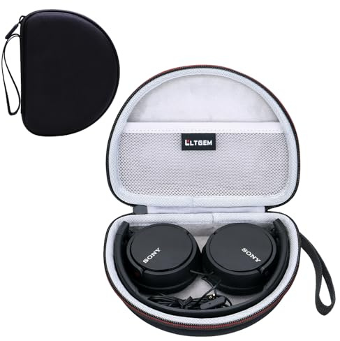 LTGEM Case Compatible with Sony MDR-ZX110 / MDRZX110AP / MDRZX110NC / MDR-ZX310AP ZX Series Wired On-Ear Headphones, Black+Grey(Case Only)