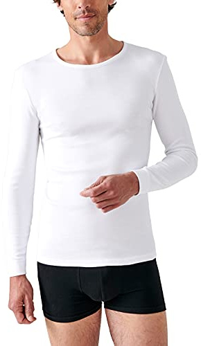 Damart - T-Shirt Col Rond Maille Classique Thermolactyl, Homme, Blanc, Taille XL, Manches Longues