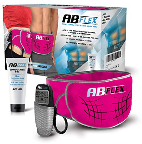 ABFLEX Ab Toning Belt and Ab Stimulator for Slender Toned Stomach Muscles, Remote for Quick and Easy Adjustments, 99 Intensity Levels and 10 Workouts for Fast Results, Workout Belt (Pink)