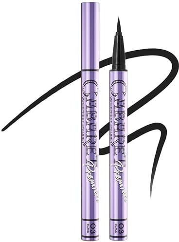 Vivienne Sabó Cabaret Premiere Waterproof Eyeliner Pen – Felt Tip Liquid Eyeliner, Matte Long Wear Eye Liner, Smudge-Proof Quick-Dry Precision Line Formula, Easy Removal, Black, 0.04 fl oz