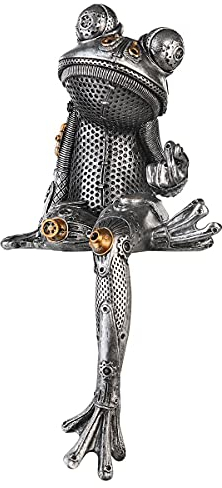 Brillibrum Design Steam Punk Decorative Mechanical Look Retro Industrial Style Gear Decorative Figure Silver Punk Sculpture Fantasy Art Object Gift Inventor (Version 7)