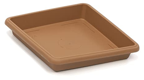 Tildenet Gardenware | Square Garden Flower Pot Saucer | 27cm |Terracotta|FPSQS23-T, Black
