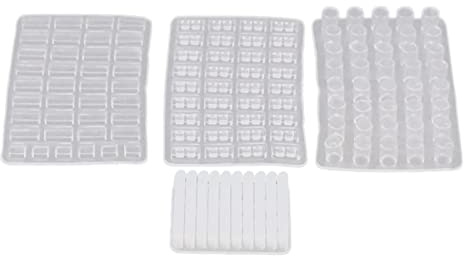 Ocnvlia Moule à Briques Modèle Miniature à L'éChelle 1/16, Paquet de 4 Moules à Briques de Kit de Bricolage pour Accessoires de Paysage de Table de Sable, 500260676, Blanc