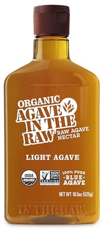 Light Organic Agave Nectar Sweetener | Blue Raw Light Agave Syrup | Sugar Alternative for Coffee, Baking, Cook