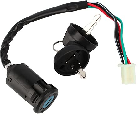Sunicon Interruptor de llave de motocicleta, encendido de 4 cables 1 interruptor de llave CO impermeable para bicicleta 50 90 110 125 cc ATV TAOTAO