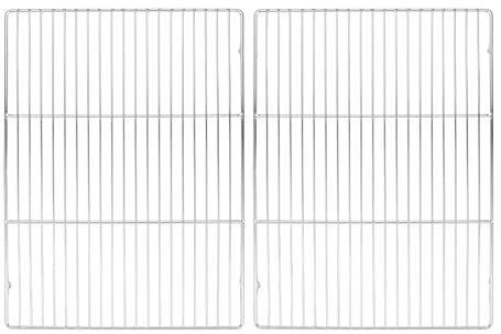 M METERXITY 2-Pack Cooling Rack, 20 x 12 Stainless Steel Baking Rack for BBQ/Cooking/Roasting/Grilling/Steaming/Drying, Wire Cooling Rack for Baking [Silver]