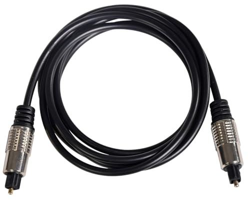 AV:Link | TOSlink Optical Cable for Crystal Clear Multi-Channel Digital Audio, Soundbar, Home Theatre, Gold-Plated, Fibre Optic Speeds, Nicol Cased Connectors | 1.5 Metre, Black