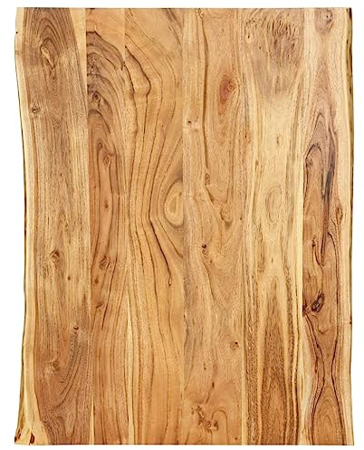 Myheimly Tischplatte Baumkante Massivholzplatte Massivholz Akazie 80x(50-60) x2,5 cm