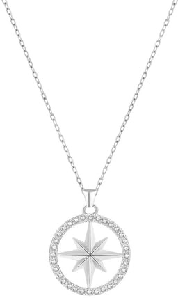 Stray Silverhalsband, Stray Unisex Halsband, Kpop Kompasshänge med 1 SKZ 3D-klistermärke och 2 SKZ-fotokort, Stray Fanmerchandise Present till STAY