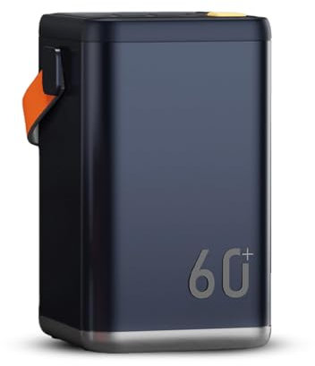 36 W bärbar kraftstation, 60 000 mAh högkapacitet powerbank backup-batteripaket, med 4 utgångar och 2 ingångar, 4 USB-portar, PD QC 3.0 snabbladdning, typ C/USB-port, för utomhusbruk, blå
