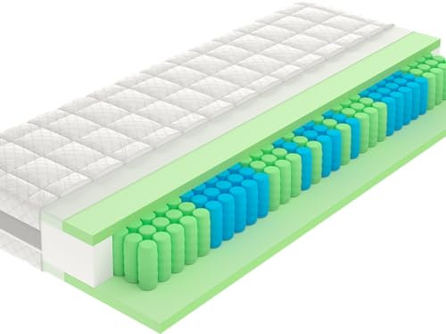 Taschenfederkernmatratze >Matratze< mit 7-Zonen-Taschenfederkern, H4 Härtegrad, Kaltschaumabdeckung & Klimaband ? 90x200 cm, 23 cm hoch, weiß ? ergonomischer, fester Schlafkomfort & atmungsaktiv