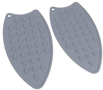 ZASCHMOY Pad di Pentola di Ferro in Silicone per Protezione Resistente al Calore - Tappetino di Ferro Resistente all'impatto per Tavole da Stiro e Ferri da Stiro, Set a 2 Pezzi (Grey)