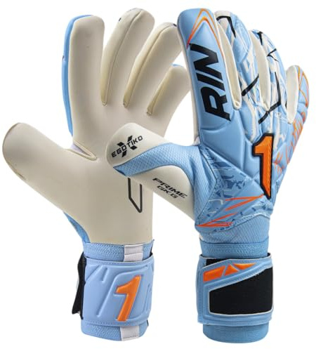Rinat Guante de Portero Egotiko X Prime, Azul/Naranja, Unisex Adulto