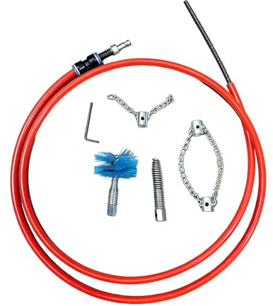 Sharplace Removedor de Obstrucciones de Drenaje Herramienta para Mantenimiento de Tuberías PVC Limpiador de Desagüe de Cabello Cadena, 500 Cm