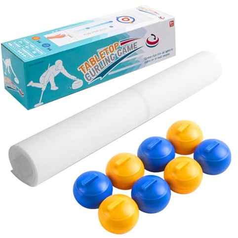 Set da curling da tavolo - Gioco di sport al coperto, per feste in famiglia, kit ricreativo da tavolo portatile da 53,15x11,42 pollici | Configurazione semplice Gioco competitivo, intratt