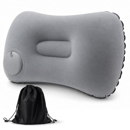 mobumeia Coussin de camping gonflable, coussin de nuque ergonomique, coussin de plage