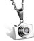JewelryWe Unisex Men's New Stainless Steel Camera Photographer Pendant Necklace Silver with 22 inch Chain (in Gift Bag)