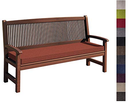 sunnypillow Cuscino per Panca da Giardino 120 x 50 x 5cm - Spessore 5 cm - Rivestimento Rimovibile, Resistente e Ideale per Uso Esterno in Giardino, Terrazza, Balcone - Arancione