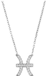 Latelita Colgante DE Signo Zodiacal Collar DE Plata Piscis