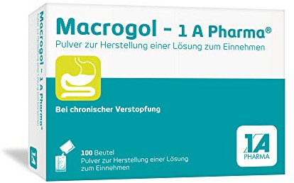 Macrogol - 1 A Pharma® Pulver gegen Verstopfung | 100 Stk | Bei chronischer Verstopfung | Bewährtes Abführmittel | Hausapotheke | Wirkt sanft