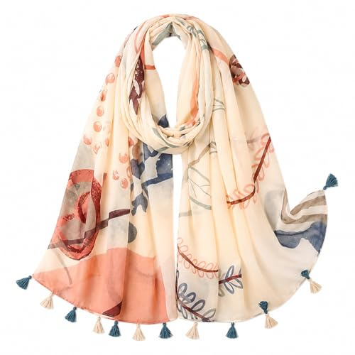 FAIRYGATE Ladies Scarves Lightweight Clearance Cotton Scarf for Women UK Large Long Fringed Headscarf Linen Sheer Shawl Wrap Scarfs 63009