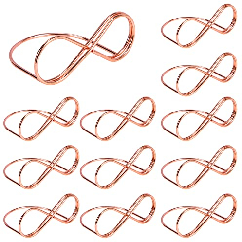 AIEX 12 Stück Tischkartenhalter, 6,6cm Tischnummernhalter Hochzeit Tischkartenhalter Metall Kartenhalter Hochzeit für Hochzeiten Notizen Geburtstagsfeiern Buffets (Roségold)