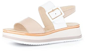Gabor Damen Plateausandalen, Frauen Sandalen,Moderate Mehrweite (G),Plateausandaletten,bequem,Sommerschuhe,n-Rose/Weiss (LDS),42 EU / 8 UK