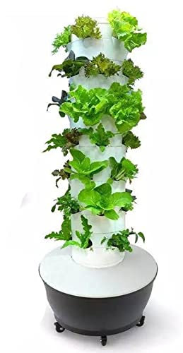 Tour hydroponique, système de culture hydroponique à 6 étages et 36 dosettes, kit de culture aéroponique avec pompe hydratante, adaptateur, système de plantation aquaponique, pour herbes, fruits