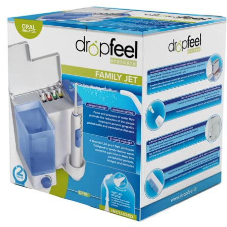 Idropulsore Dentale Ultra Professionale - 5 Beccucci inclusi (4 standard Jet ed 1 Soft Jet) - Serbatoio da 500 ml- 4 livelli di Pressione regolabili - Made in Italy