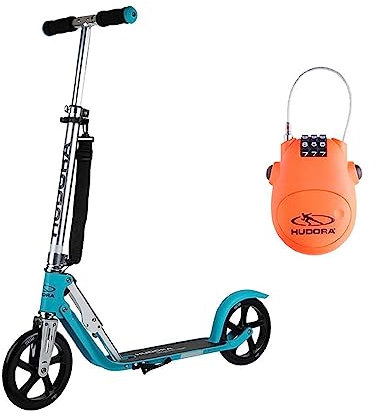 HUDORA BigWheel® 205 Scooter, Ocean Exklusiv Edition inkl. Kabelschloss (Bundle)