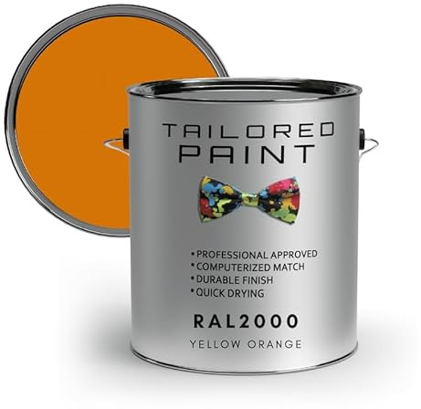 Tailored Paint uPVC Window & Door 1K Paint Brush or Spray On - Matt Finish - RAL2000, Yellow Orange - 250ml Tin