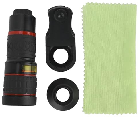 MUNEFE 20X Long Focus Zoom Telephoto Lens, Zoom Telephoto Mobile Phone Lens, Portable Phone Zoom Lens with Clip for Smart Phone Tablet PC Black