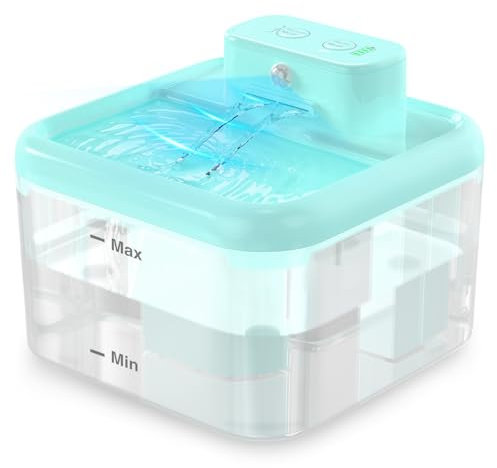2L Wireless Cat Water Fountain for Drinking with Motion Sensor, Ultra - Quiet Water Fountain Cat Bowl, Pet Water Fountain, Blue