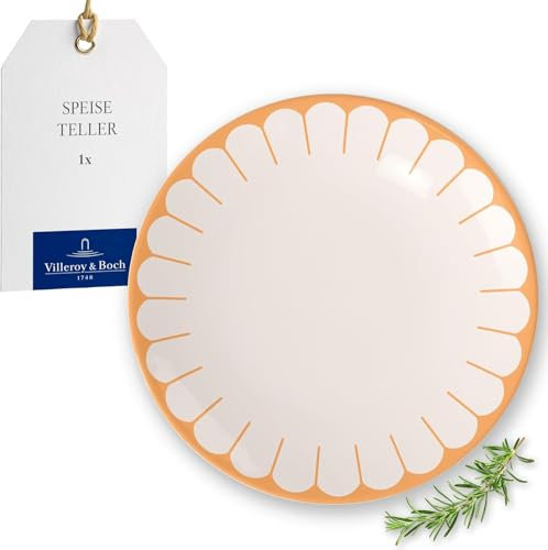 Villeroy & Boch - Fleur soleil piatto piano giallo, lavabile in lavastoviglie, utilizzabile nel microonde, ceramica, piatto grande, stoviglie impilabili, piatto da pranzo arancione, Porcellana Premium