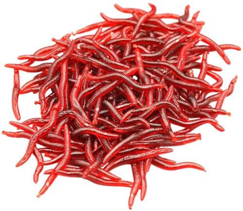 PRETYZOOM 150 pièces Leurres de Forme de Ver Rouge Appâts Artificiels Réalistes pour Eau Douce et Salée Kit pour Truite et Bar