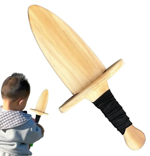 Träleksaker för barn Lättvikts Riddarlek med Halkfri Handtag 21 cm | Trä riddarlek utklädnadsleksak för Pojkar och Flickor över 3 år, Förskola, Skolor, Parker, Utomhusaktiviteter