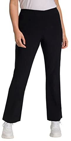 Ulla Popken Pantalon de Ville Coupe Droite, Extensible Noir 52 615444 10-50