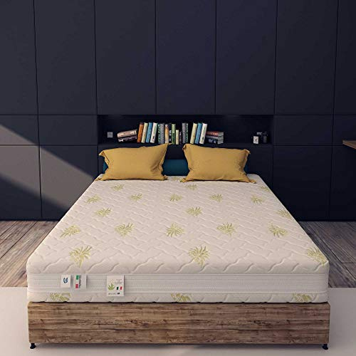 Baldiflex Emporio Materasso Singolo Memory 2 Strati Monozona 9 + 3 memory 90 x 200 cm - Rivestimento Sfoderabile Aloe Vera Cus. Fiocco Incl.