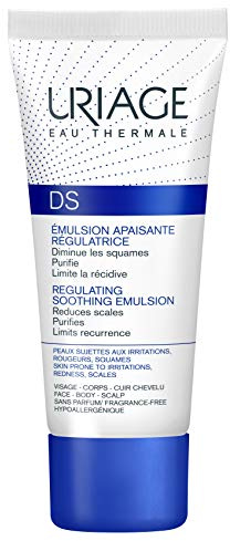 Uriage DS Regulating Soothing Face, Body & Hair Emulsion 40ml - Reduces Scales, Irritations, Purifies & Limits Recurrence - Light Moisturizing Emulsion With Glycerin & Shea Butter - Fragrance-Free
